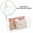thumbnail image 2 of mDesign Portable Metal Wall Mount Hanging Storage Baskets, 2 Pack, Matte White, 2 of 7