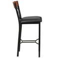 thumbnail image 5 of Emma + Oliver Vertical Back Metal Barstool, Cherry Wood, Vinyl Seat, Black/Cherry, 5 of 6