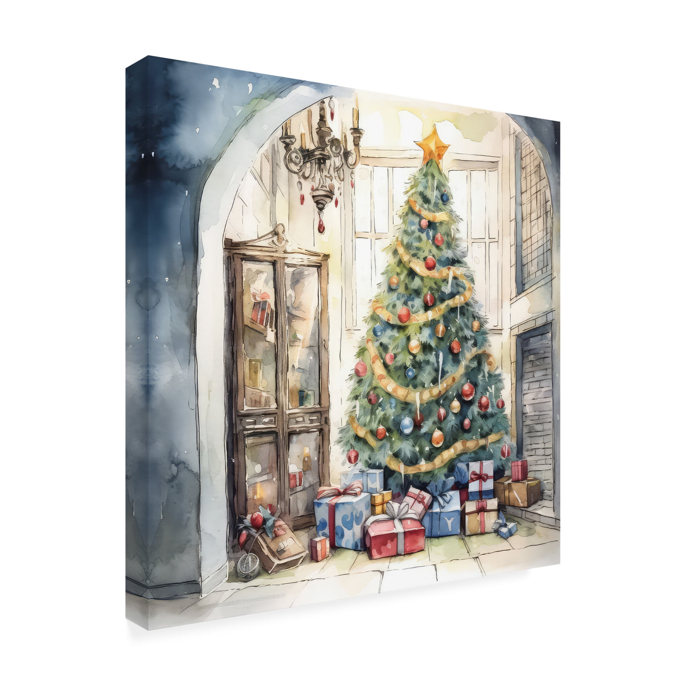 Canvas Wall Art - The Golden Valley 'Christmas Morn' Wall Art for Living Room, Bedroom, or Office Décor by Trademark Fine Art - 24 x 24 Inches
