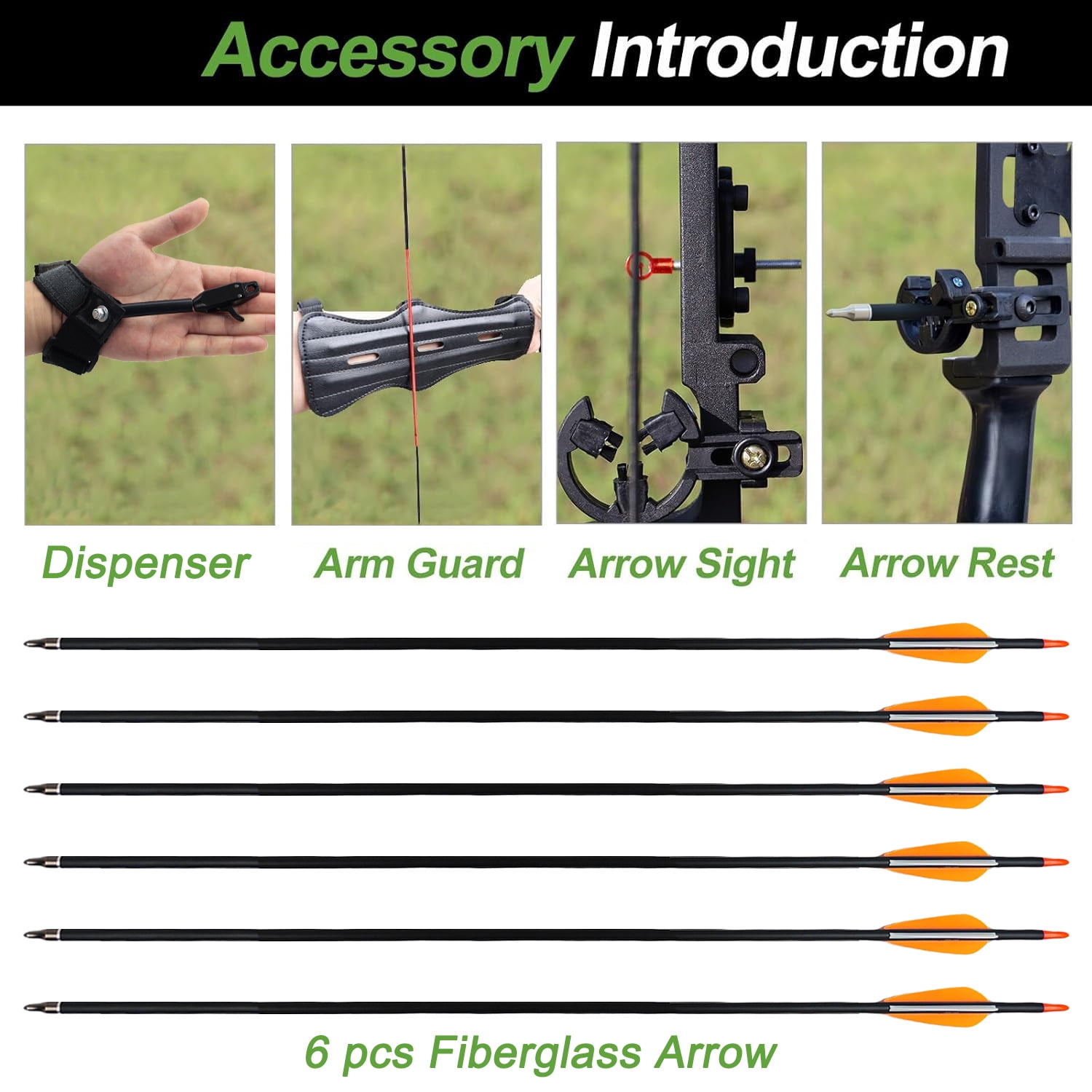 Clianle 51" Hunting Training Recurve Bow Set, Adult Beginner Kit with 6 Arrows and Archery Accessories, 40 Lbs, Black