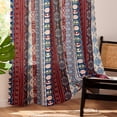 thumbnail image 4 of Curtainking Rideaux Boho Filtrant la Lumière, Draperies d'Intimité pour Salon 50x63 Pouces, Courts Rideaux à Rayures Colorées Imprimées, 2 Panneaux, 4 of 10