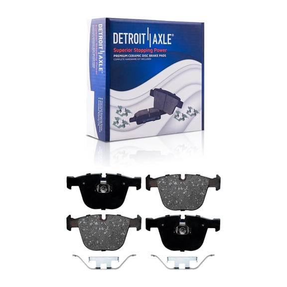 Detroit Axle - Rear Brake Pads Replacement for BMW 1 Series M 545i 645Ci 650i 745i 745Li 760i 760Li M3 M5 X5 X6 ActivehySbrid 7 535i 550i GT 740i 740Ld 740Li 750i 750Li Alpina B7 B7L xDrive