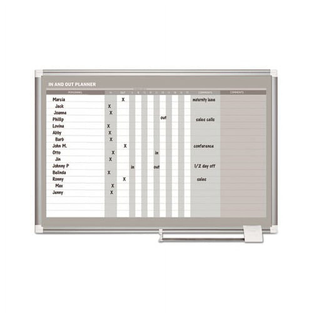 In-Out Magnetic Dry Erase Board 36x24, Silver Frame