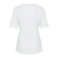 thumbnail image 6 of UPPADA Short Sleeve T Shirts for Women Summer Elegant White Tops Button Lace Blouse Casual Going Out Tunic Daily Tees, 6 of 7