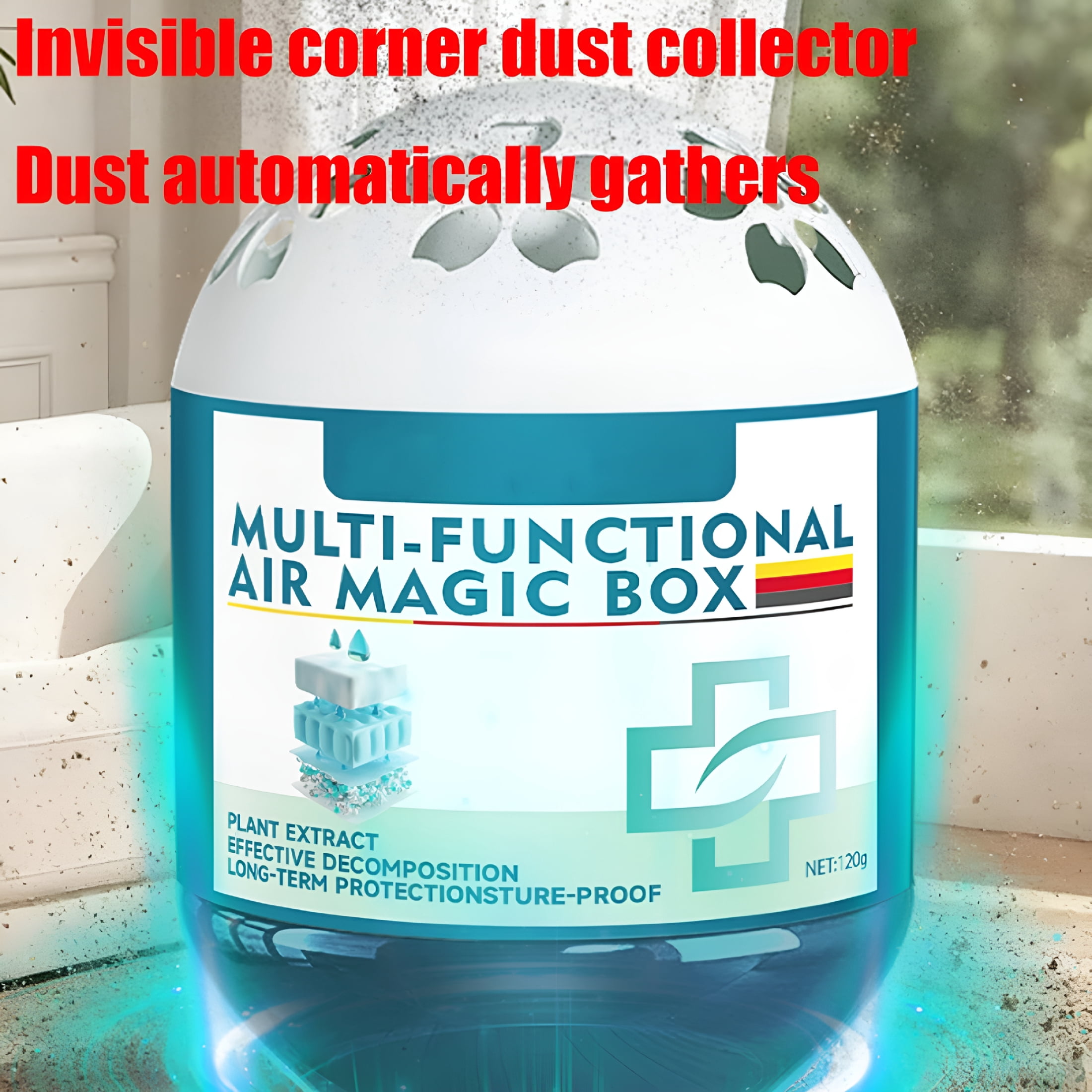 HIBIBUD Multi Functional Air Box - Indoor Air Purifier for Dust Pollen Pet Dander,Plant-Based,No Electricity Or Noise,Works Day & Night for Room Car Office (3 Pack)