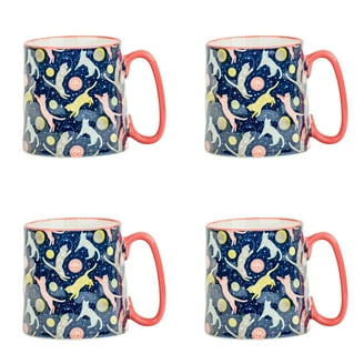 10 Strawberry Street Bella Laguna Rose 14 oz Ceramic Coffee Mugs, Set of 4,  Floral Gift - Walmart.com