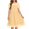 thumbnail image 2 of ATOGUTA School Uniform Girls Dress Ruffle Tulle Tutu Dresses Cute Summer Party Princess Sundress Size 5T-16. Yellow, 2 of 5