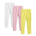 thumbnail image 2 of Girls Leggings High Waisted Yoga Workout Athletic Dance Running Pants 3 Packs Yellow 3-4 Years, 2 of 7