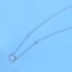 thumbnail image 2 of Collar de clavícula de mar azul redondo geométrico para mujer con colgante circular de diamantes completo de plata de ley de imitación JM, 2 of 5