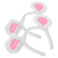 thumbnail image 3 of Mouse Ears Headband 2Pcs White Plush Adorable for Party Dress Up Headband Makeup, 3 of 5