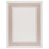 SAFAVIEH Martha Stewart Freddy Bordered Machine Washable Indoor/Outdoor Area Rug, Ivory/Beige, 9' x 12'