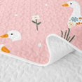 thumbnail image 5 of Erosebridal Goose Twin Quilt Set for Girls, Pink Folk Art Twin Coverlet Set, 2pcs 1 Bedspread and 1 Pillowcase, 5 of 7