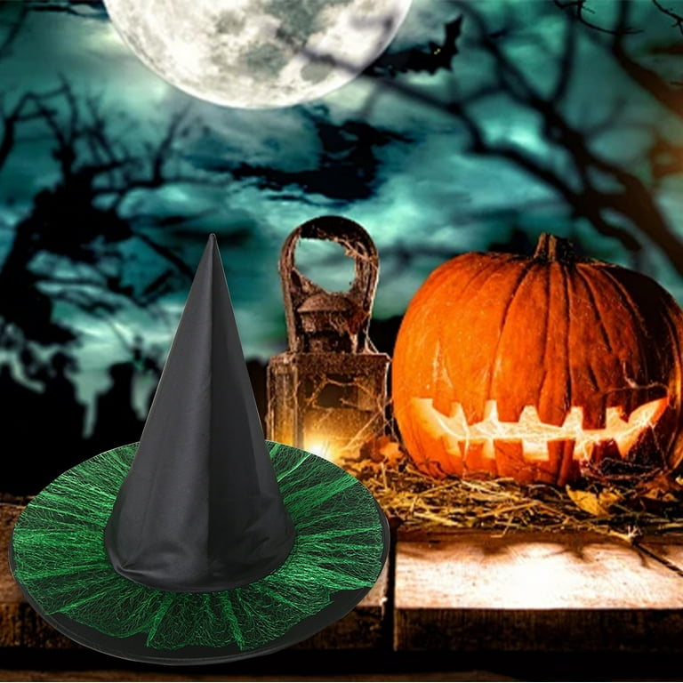 Hwkond Halloween Witch Hats, Halloween Green Witch Hat