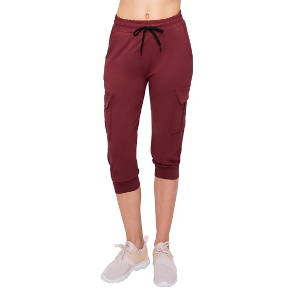 ALWAYS Cargo Capri Joggers for Women - Super Soft Casual Lounge Yoga Pants Mulberry M