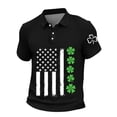 thumbnail image 5 of Ceisia Men's St. Patrick's Day Polo Shirt Collection | Shamrock American Flag Print | Casual Short Sleeve Collared Tops Gift, 5 of 5