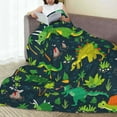 thumbnail image 6 of Salouo Dinosaurs and Tropical Leaves and Flowers Print Bed Blankets,Flannel Blanket Comfortable Air Conditioning Blanket Lightweight Blanket for Sofa Bed Travel & Couch -60"x50", 6 of 8