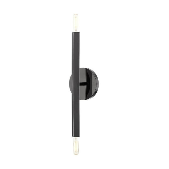 2 Light Modern Steel Ada Wall Sconce-16 inches H By 5.13 inches W-Black Chrome Finish Bailey Street Home 218-Bel-4363181