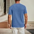 thumbnail image 4 of Économies d'Été 2025 Mode Décontractée pour Hommes Pull-Over Couleur Unie Manches Courtes Col Rond Blouses, 4 of 7