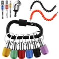 thumbnail image 1 of 13Pcs Flexible Drill Bit Extension Hex Shank 105° Right Angle Drill Attachment 1/4 3/8 1/2" Hex Shank Impact Driver Socket Adapter Rotatable Socket Bit Holder Keychain Set for Fine Finish (C), 1 of 7