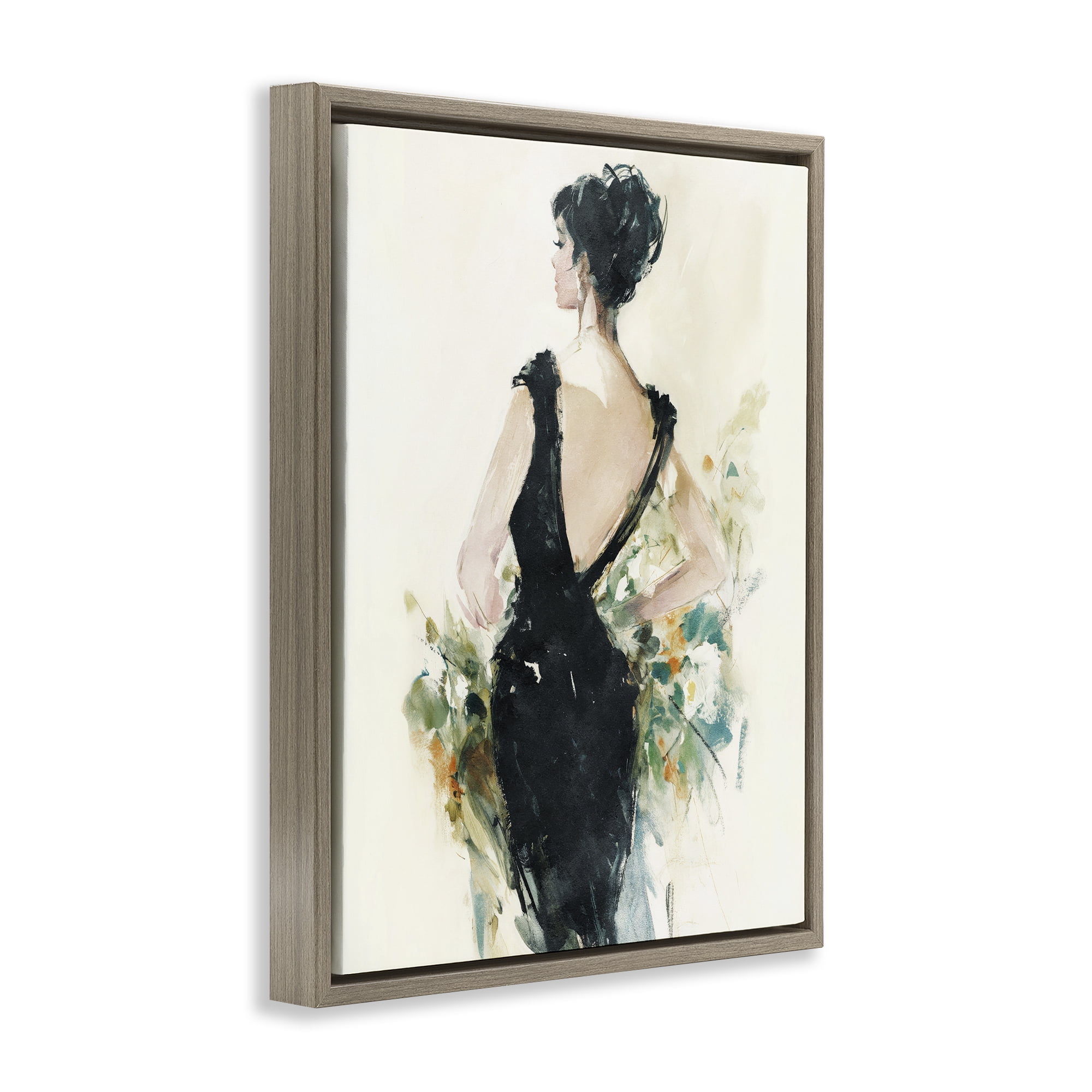 Stupell Industries Backless Reverie Gown Brown Framed Floater Canvas Wall Art, design by Svetlana Aleynikova