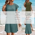 thumbnail image 4 of Horkkom T Shirt Dress Women Mini Short Sleeve Solid Color Summer Dresses Beach Vacation Sundresses, S-2XL, 4 of 6