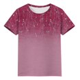 thumbnail image 4 of IYYVV Workout Tops For Women Fall Short Sleeve O Neck Shirt 2024 Tunic Tops Loose Fit Dressy Boho Floral Plus Size Tshirts Maternity Summer Clothes Watermelon Red L, 4 of 5