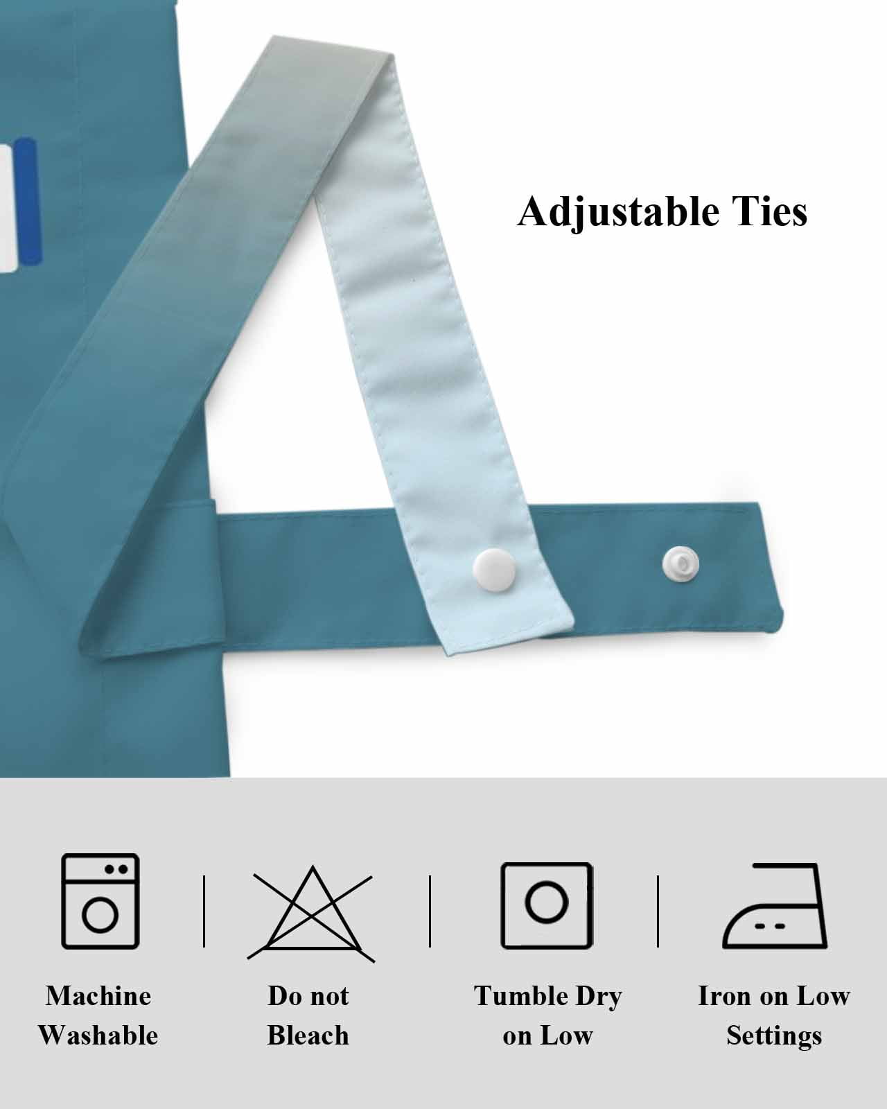 Wash Dry Fold Repeat Tie Up Valances Curtain, Laundry Clothes Gradient Blue Kitchen Valances for Windows Decor, Rod Pocket Short Curtains Set for Bedroom/Bathroom, 54"x18"