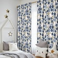 thumbnail image 5 of Blackout Kids Curtains,Blue Baseballs with Yellow Flowers Pattern Childrens Insulated Curtains Set Of 2,Bedroom Essentials,Toddler Room Decor 52"x84", 5 of 5