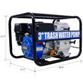 thumbnail image 2 of Trash Pump 3 inch, 209cc 7HP 4 stroke OHV ENGINE, Gas Powered Full Trash Water Pump with Handle & Wheels, 50 ft Discharge Hose, 12 ft Suction Hose with Complete Fittings, EPA Compliant, 2 of 9