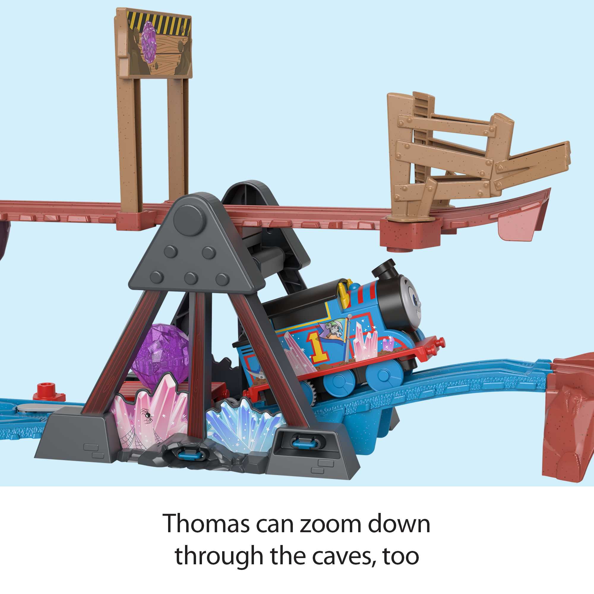 FisherPrice Thomas & Friends Crystal Caves Set, Motorized Thomas Train, 9 Track Pieces  (图5)