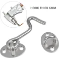 thumbnail image 4 of Door Latch Hook, 4PCS Cabin Hook Latches and Bolts for Door Locks Latch Gate Window Bracket for Silent Latch Lock Gate Latch, 3 Inch/Stainless Steel, 4 of 5