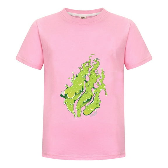 Slime Flame Green Goo Preston Playz Kids Gamer Tee – Flame T-Shirt for Boys Girls Summer Wear Graphic Top