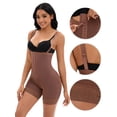 thumbnail image 3 of DARING DIVA Women's Cami Front Hook Thigh Slimmers Shapewear Bodysuits Brown L, 3 of 6