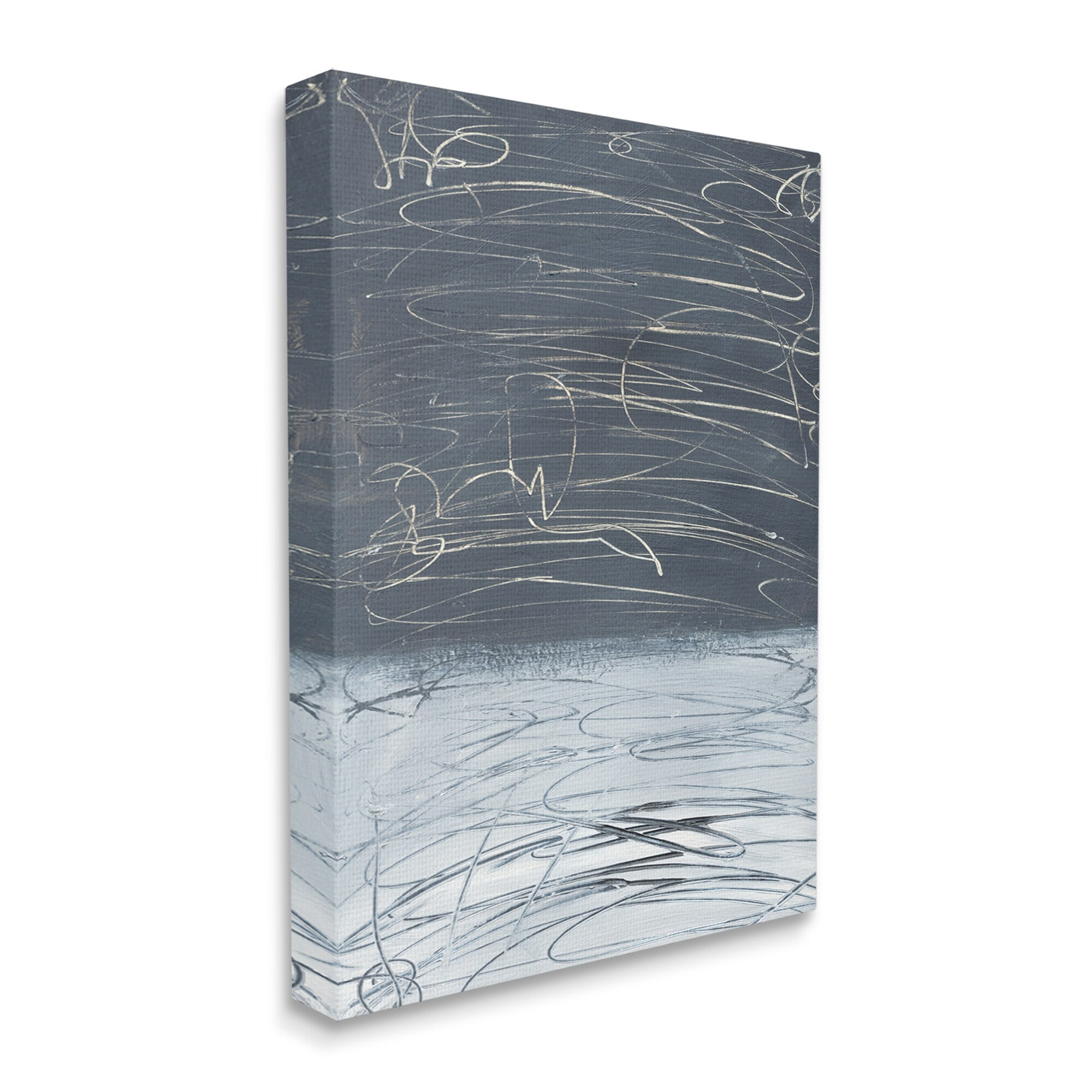 Stupell Industries Modern Grey Abstract Horizon Chaotic Line Scribble Painting, 16 x 20,Design by Bronwyn Baker