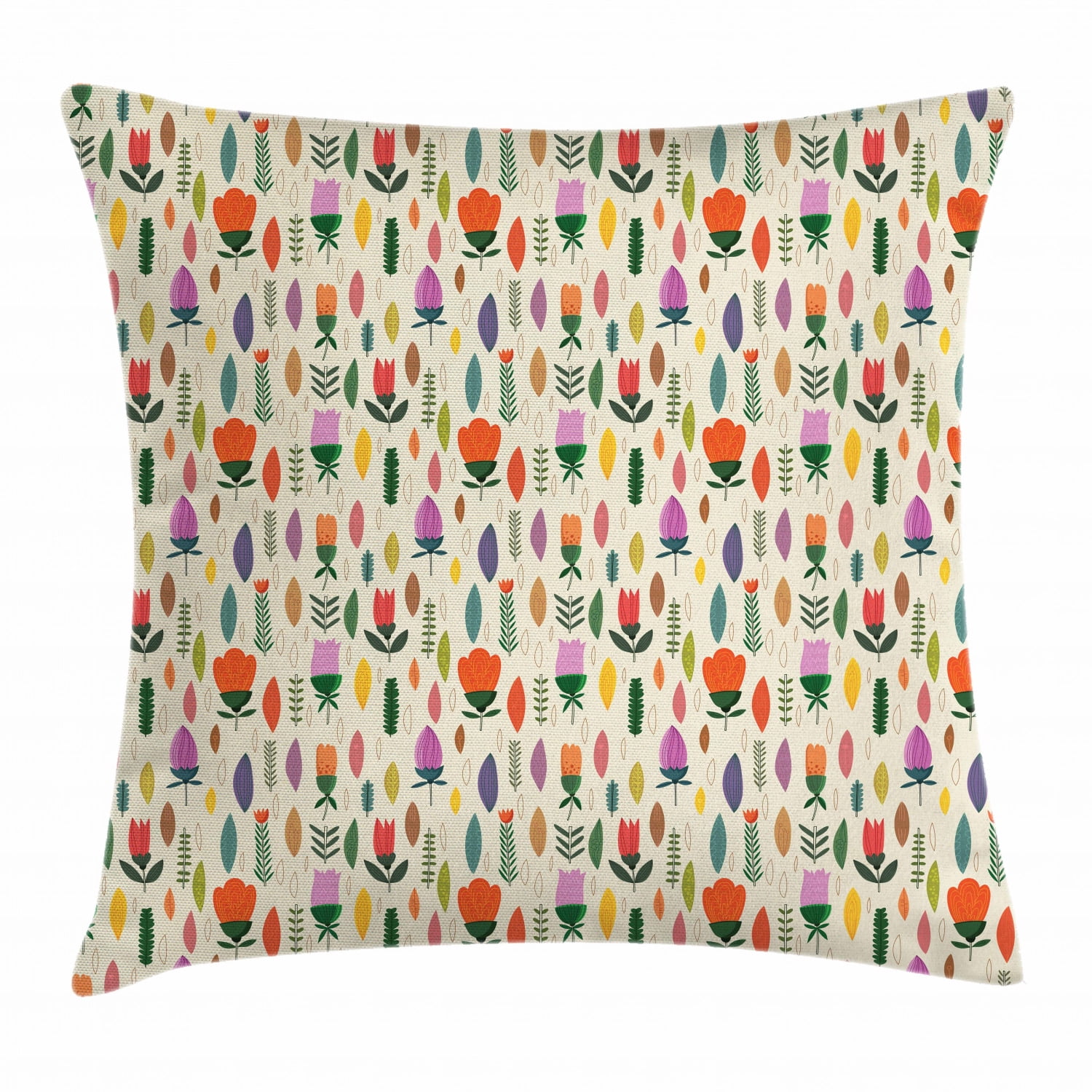 Spring Throw Pillow Cushion Cover, Seasonal Fun Pattern in Pastel