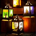 thumbnail image 5 of Decoración de Halloween castillo calabaza linterna vela vintage lámpara colgante viento suministros fiesta de Halloween, castillo oscuro Feliz Sencillez, 5 of 5
