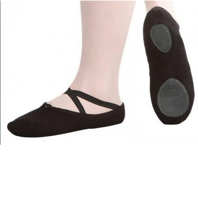 Child Adult Canvas Ballet Dance Shoes Slippers Pointe Dance Gymnastics Black 37 - image 2 of 3