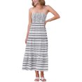 thumbnail image 2 of Vestido Maxi Tubo para Mujer INSPIRE CHIC, Largo, Floral, Bohemio, Talla XL, Blanco, 2 of 6