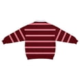 thumbnail image 4 of Ceisia Men's Vintage Waffle Knit Polo Sweater | Loose Drop-Shoulder Color Block Striped Long Sleeve Pullover Gifts, 4 of 5
