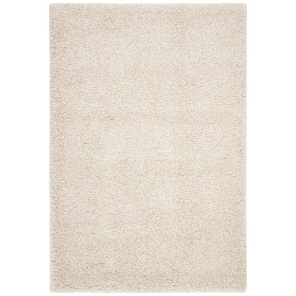 SAFAVIEH Royal Ronnette Solid Plush Shag Area Rug, Cream, 5'3" x 7'6"
