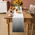 thumbnail image 2 of Modern Black Grey Table Runner 72 Inches, Abstract Ombre Geometric Morocco Bed Runner Dresser Scarves Tabletop for Indoor Outdoor Parties/Ceremony/Banquet, 16" x 72", 2 of 9
