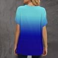 thumbnail image 3 of ICHUANYI Clearance Women's Fashion Comfortable Casual Round Neck Short Sleeve Print Top Blouse(Blue, XL) ICHUANYI WER2023080807377, 3 of 5