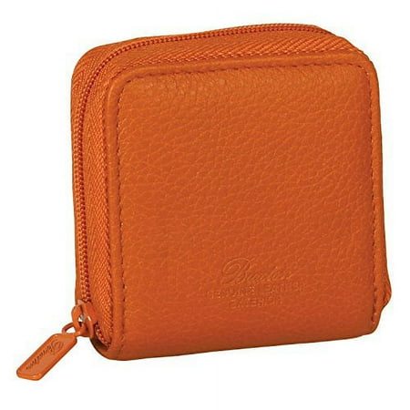 Buxton Womens Leather Contact Lens Case with Built-in Mirror (Burnt Orange)