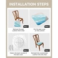 thumbnail image 4 of Blue Summer Beach Chair Seat Covers for Dinning Room 6 Pack, Comfortable Stretch Chair Slipcovers Cushion Protector for Banquet Kitchen Coastal Nautical Ocean Seaside, 4 of 6