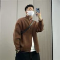 thumbnail image 4 of Cárdigan de punto para hombre, abrigos casuales, estilo coreano, suéter de manga larga para hombre, corte holgado, jerséis estéticos de diseñador, prendas de punto, 4 of 4
