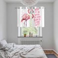 thumbnail image 5 of Pink Flamingo Kitchen Curtains Small Short 39 Inch Length, Summer Animal Gradient Watercolor Grommet Top Bedroom Living Room Curtains, Light Filtering Cafe Curtain Drapes 2 Panels Set 55''x39'', 5 of 9
