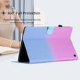 thumbnail image 4 of for Amazon Kindle Fire 7 12th Gen 2022, Gradient Color PU Leather Folio Stand Magnetic Wallet with Card Pockets [Auto Wake/Sleep] Soft TPU Shockproof Cover, Purple+Blue, 4 of 9