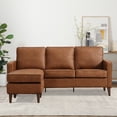 thumbnail image 4 of Bonzy Home Sectional Sofa Couch, L Shaped Faux Leather Couch Sofa with Reversible Chaise, Lounge Sofa for Living Room Apartment Small Space, 4 of 7