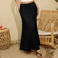 thumbnail image 2 of Evdexr Maxi Linen Skirts for Women Flared Tummy Control Polyester Ankle-Length Dress Boho Plus Size Mermaid Skirt Summer Drawstring Skirts with Pockets Black XL, 2 of 7