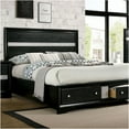 thumbnail image 5 of JERFIT Modern Queen Bed Frame with Storage Drawers, Black Wood Platform Bed with Upholstered Panel Headboard, No Box Spring Needed, 5 of 8
